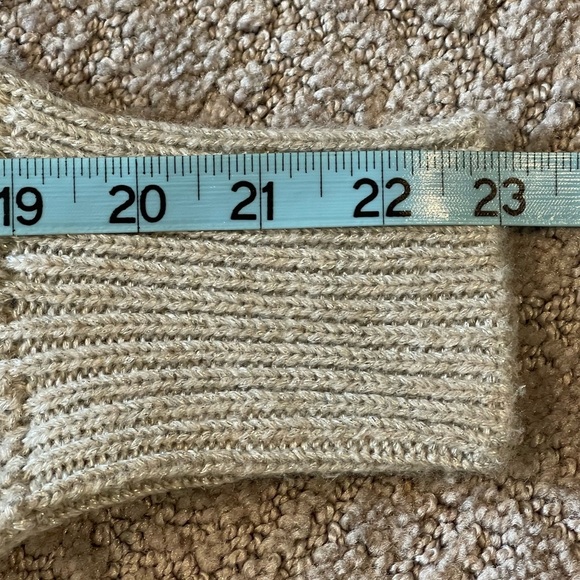 Z Supply Eternal Metallic Light Gray Cable Knit Sweater, Crew Neck, Holiday, XS - Picture 13 of 16